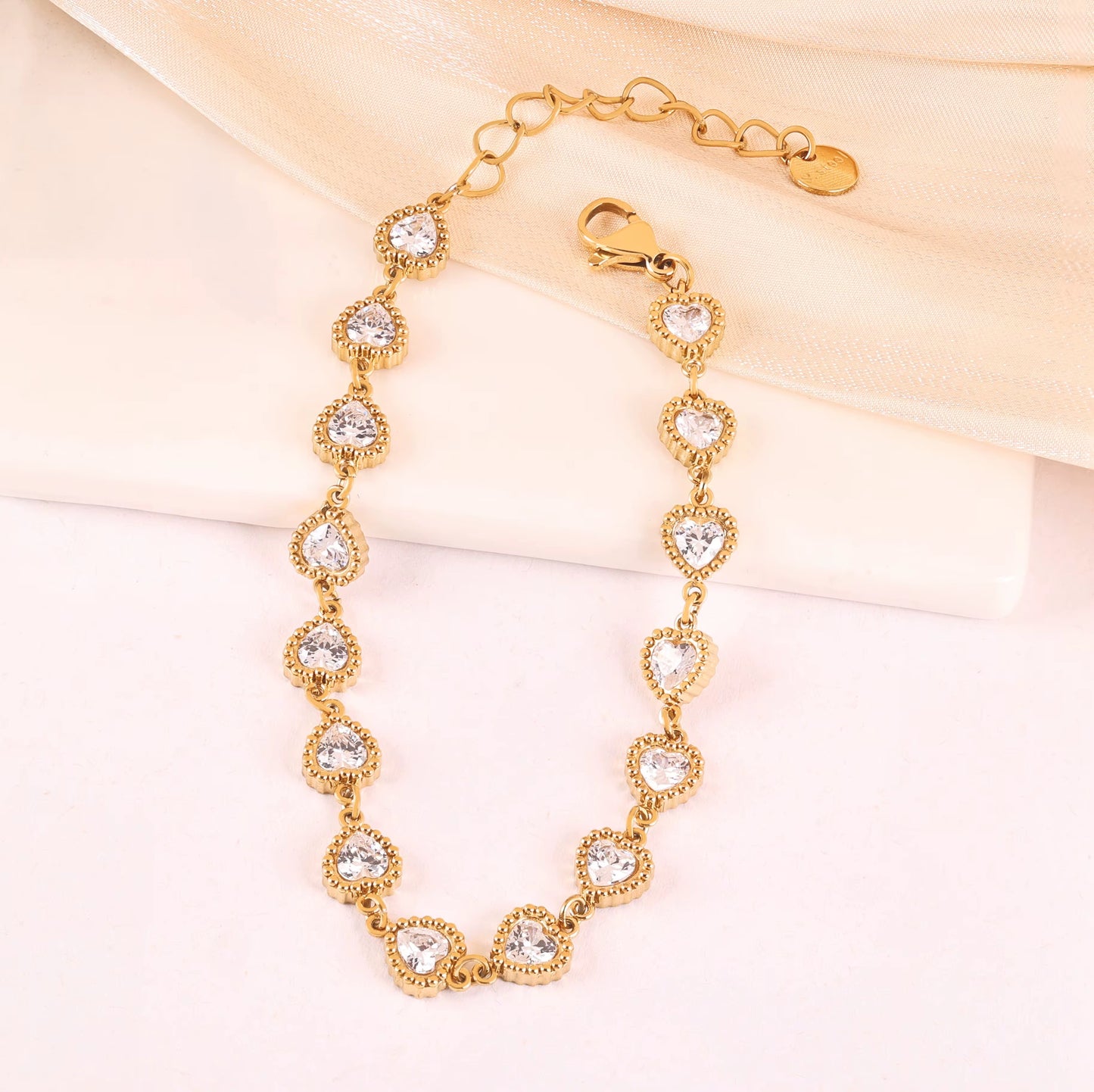 Heart Tennis Bracelet