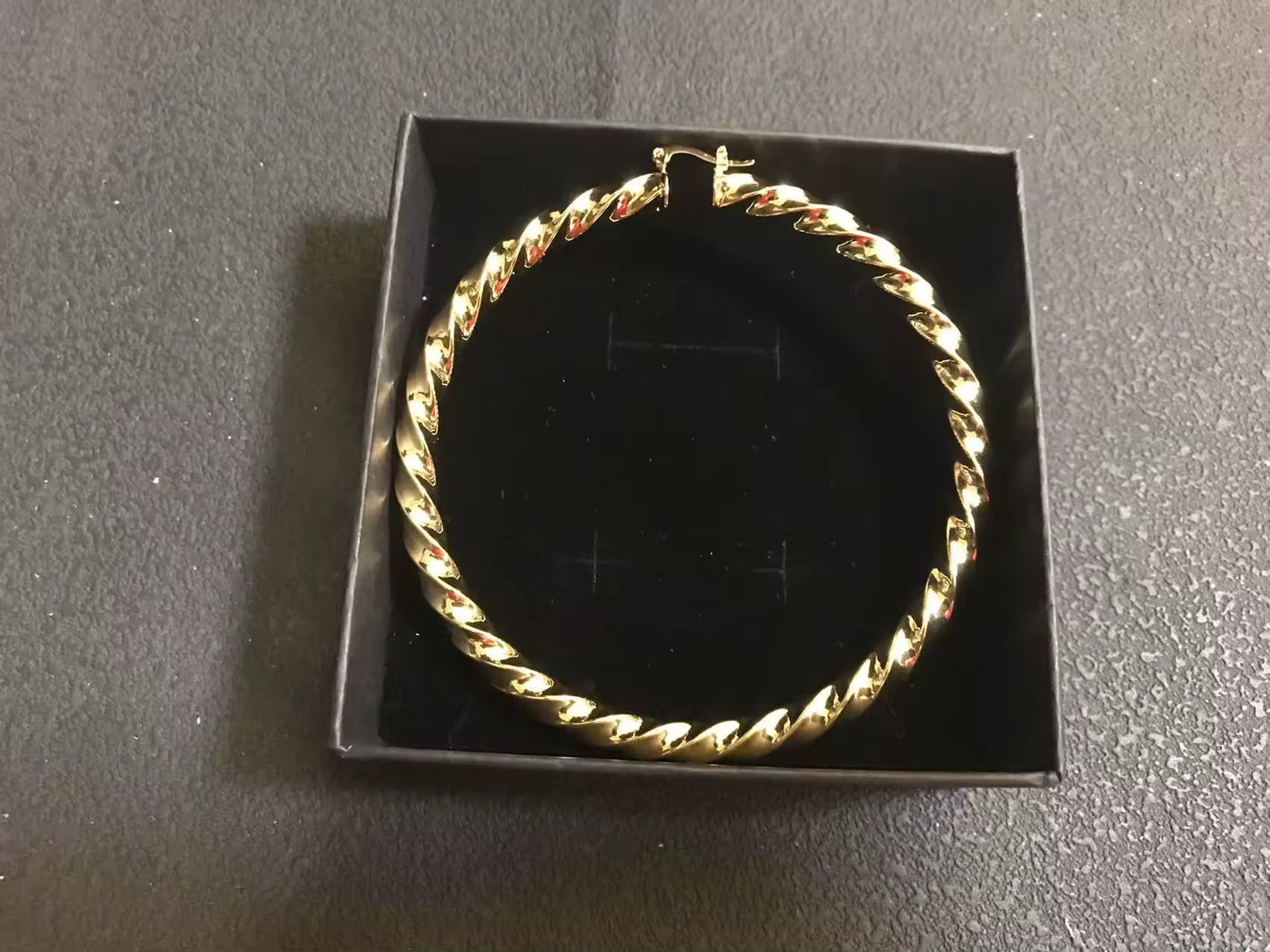 Twisted Gold Hoop Earrings