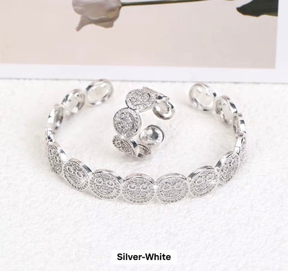 Kids Luxury Smiley Face Stainless Steel Ring & Bracelet Set