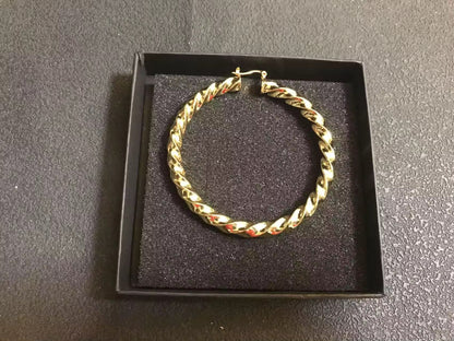 Twisted Gold Hoop Earrings