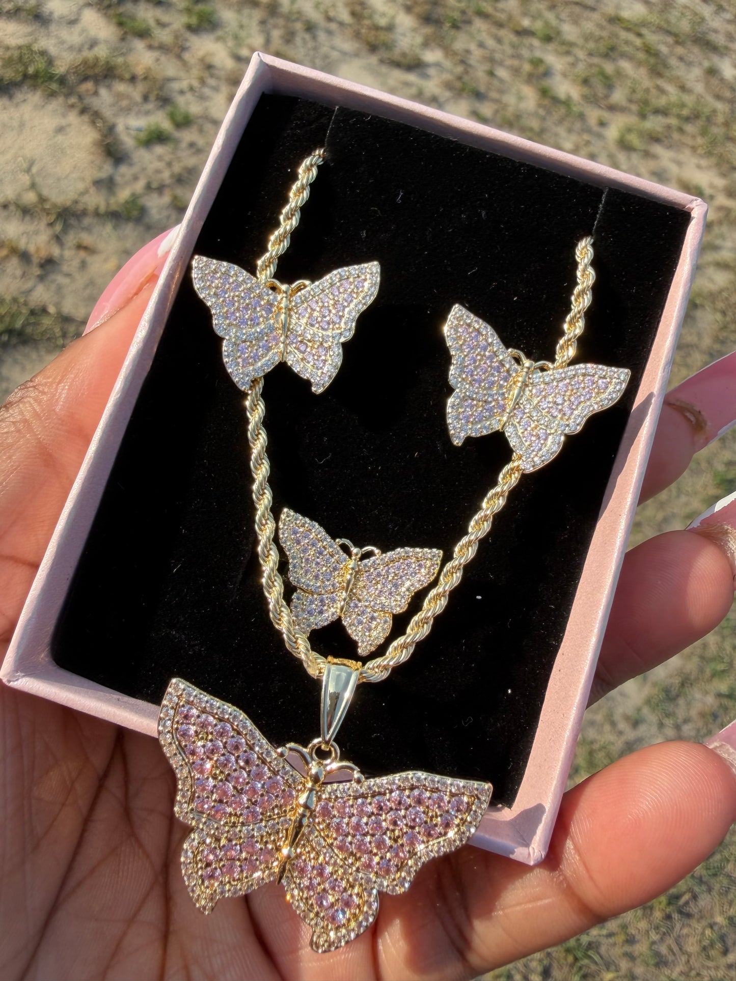 Butterfly Bling Set ( Pink )