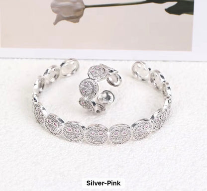 Kids Luxury Smiley Face Stainless Steel Ring & Bracelet Set