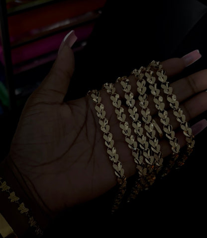 Gold Heart Link Bracelet