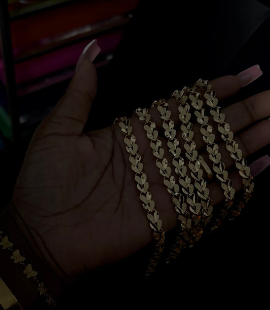 Gold Heart Link Bracelet