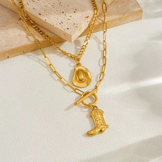 Golden Western Charm Necklace