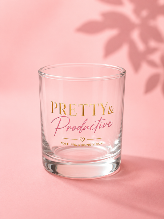 Pretty & Productive short cocktail glass
