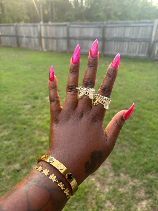 Golden AK Statement Ring
