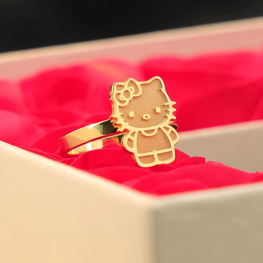 Kids Hello Kitty Gold Stainless Steel Ring