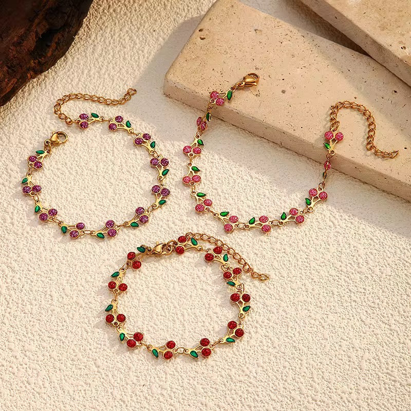 Cherry Blossom Stainless Steel Bracelet