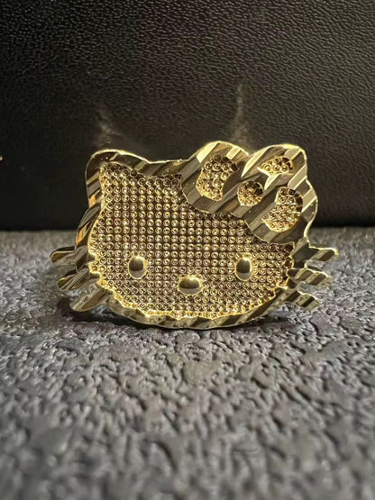 Hello Kitty 18k Gold Plated Stainless Steel Statement Ring